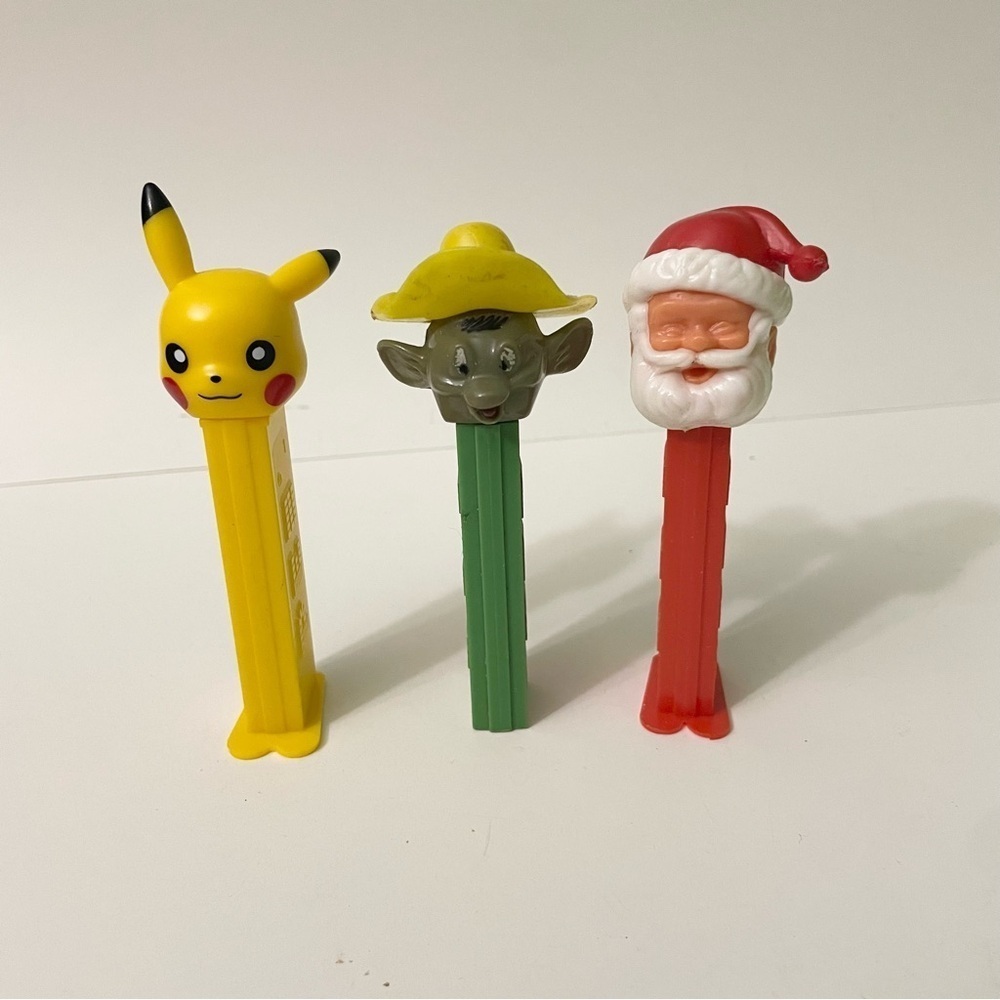 Lot of 3 Pez Dispensers Pokemon Pikachu Speedy Gonzales Santa Claus